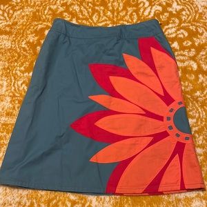 Boden vintage Bold Floral knee length pocket skirt 14 L